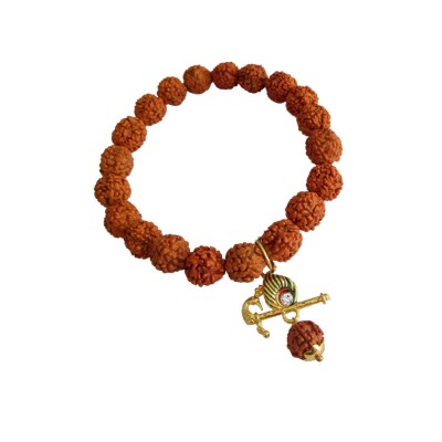 Krishna Flute Rudraksha Beads Bracelet By Menjewell